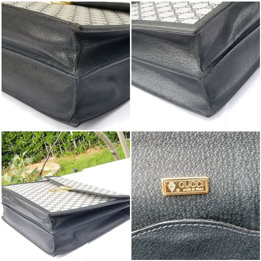 Gucci Vintage GG  Navy Blue Briefcase Portfolio. UNISEX - Picture 12 of 16